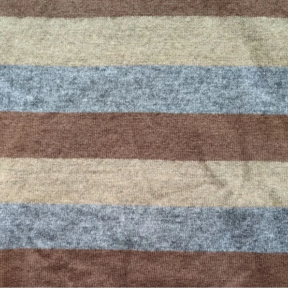 The North Face Wool Cotton Blend Long Sleeve Sweater - Stripes gray brown - L